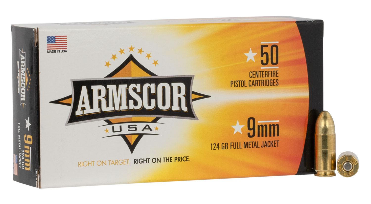 Armscor FAC94 USA  9mmLuger 124gr Full Metal Jacket 50 Per Box/20 Case