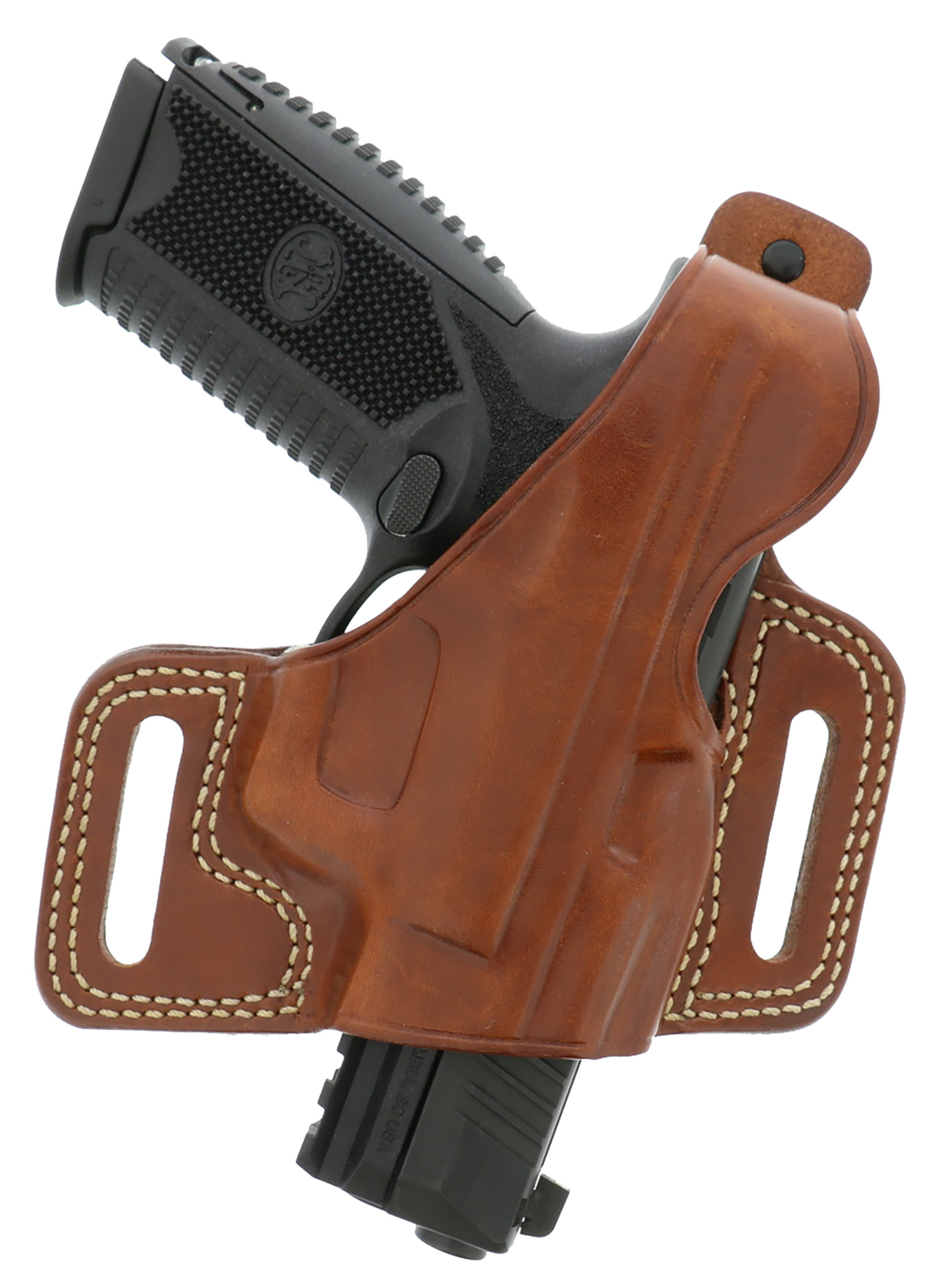 Galco SIL212 Silhouette  OWB Tan Leather Belt Slide Fits 1911 Fits 3.50″ Barrel Right Hand