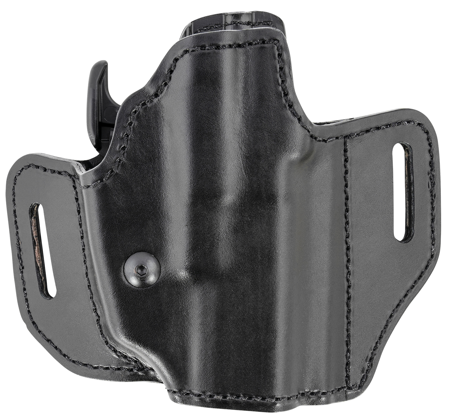 Bianchi 52831 Allusion Assent Pro-Fit OWB Size 13b Black Leather Belt Slide Compatible w/Glock 19/Ruger Security-9/FN FNS Belt Up to 1.50″ Wide Right Hand