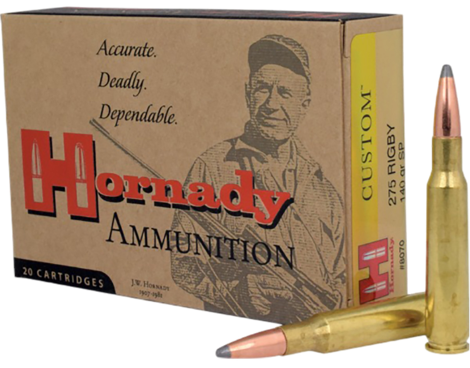 Hornady 8070 Custom 275Rigby 140gr InterLock Spire Point 20 Per Box/10 Case