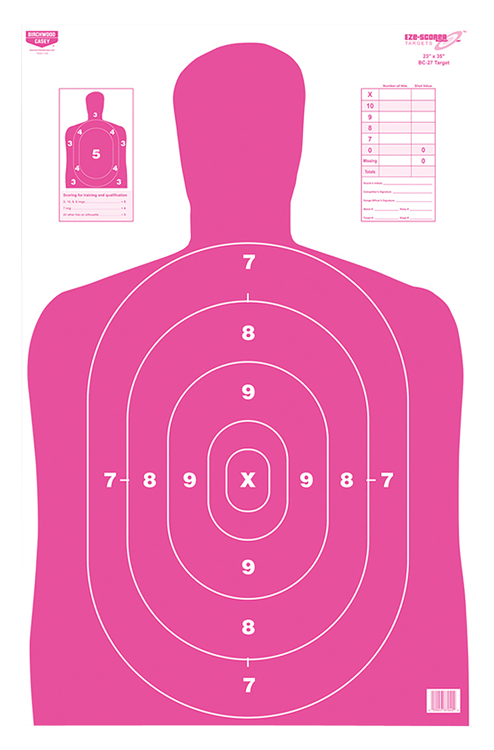 Birchwood Casey 37040 EZE-Scorer BC-27 Silhouette Paper Target 23″ x 35″ 100 Per Pkg