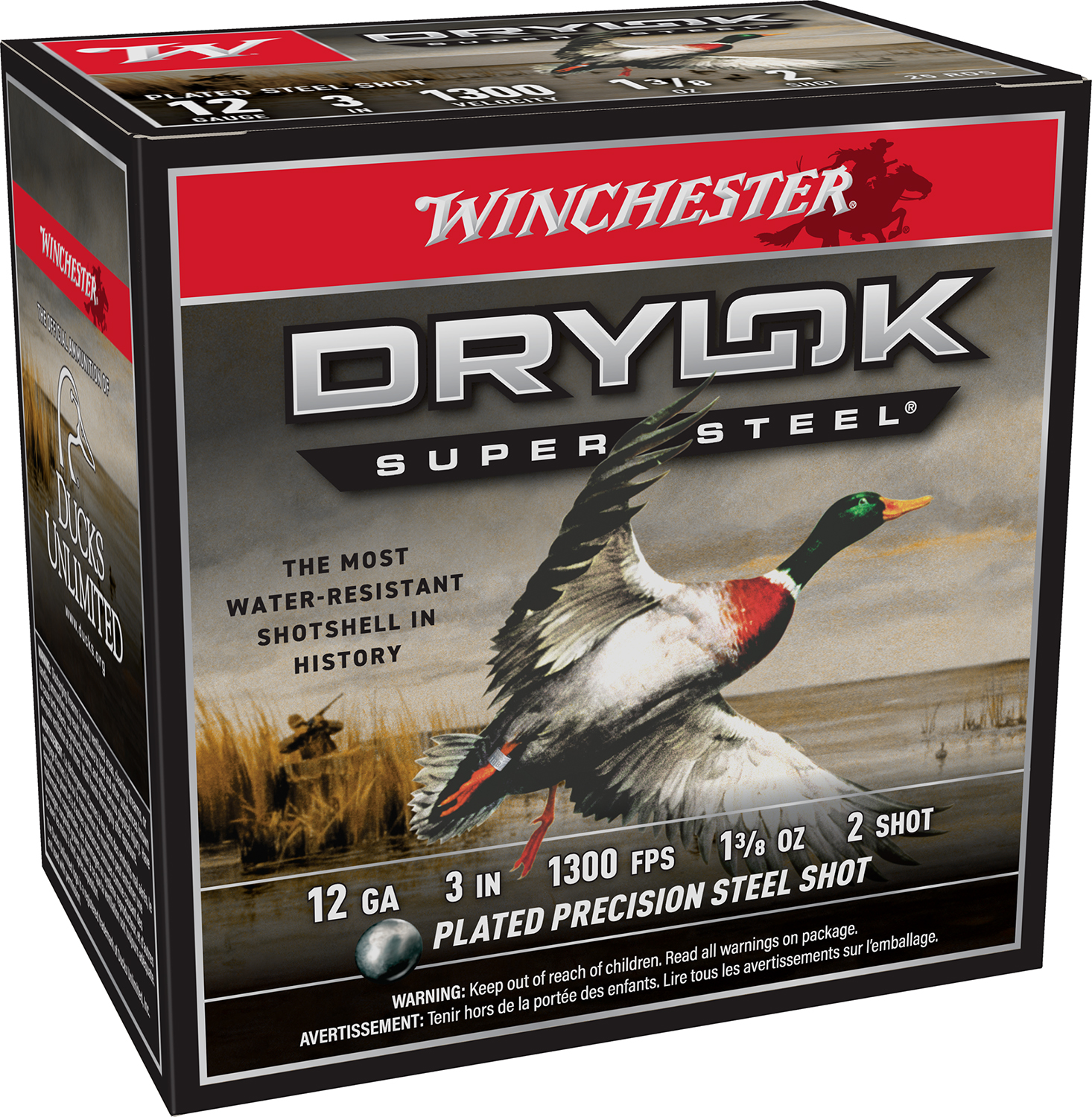 Winchester Ammo XSM1232 Drylok Super Steel Magnum 12Gauge 3″ 1 3/8oz 2Shot 25 Per Box/10 Case