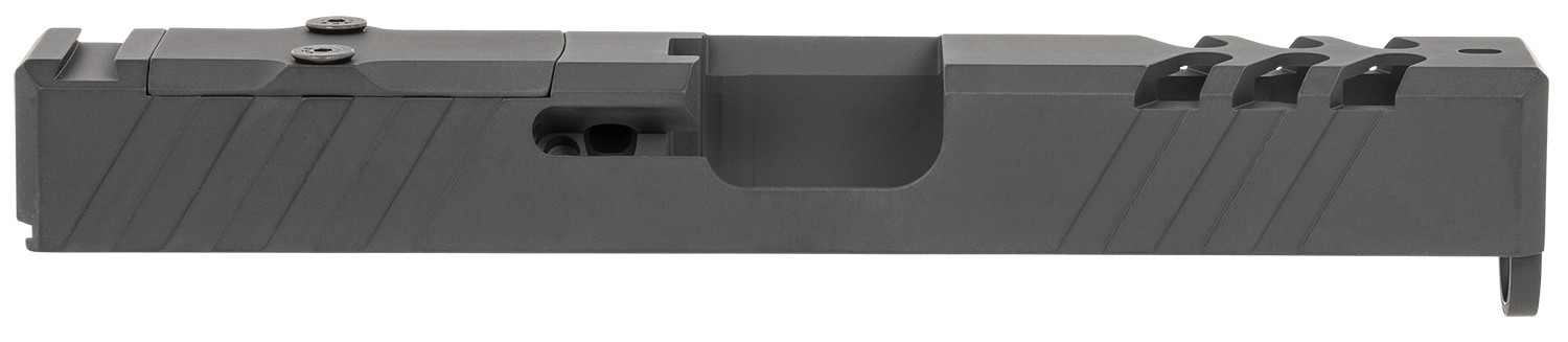 TacFire Replacement Slide 9mm Luger Graphite Black Cerakote Stainless Steel with Optics Cut & Slide Ports for Glock 19 Gen3