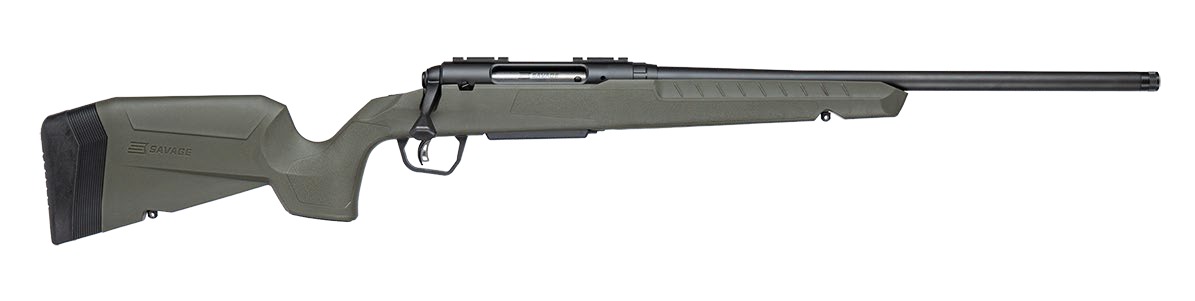 Savage Arms 33114 Axis 2  243 Win 4+1 20″ Matte Black Carbon Steel Threaded Barrel, Drilled & Tapped Receiver, OD Green Fixed w/Pistol Grip Synthetic Stock, Right Hand