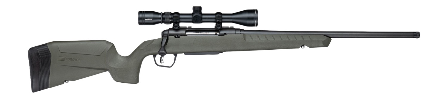 Savage Arms 33163 Axis 2 XP w/Optic 6.5 Creedmoor 4+1 20″ Matte Black Carbon Steel Threaded Barrel, Drilled & Tapped Receiver, OD Green Synthetic Fixed w/Pistol Grip Stock, 3-9x40mm Duplex Scope, Righ