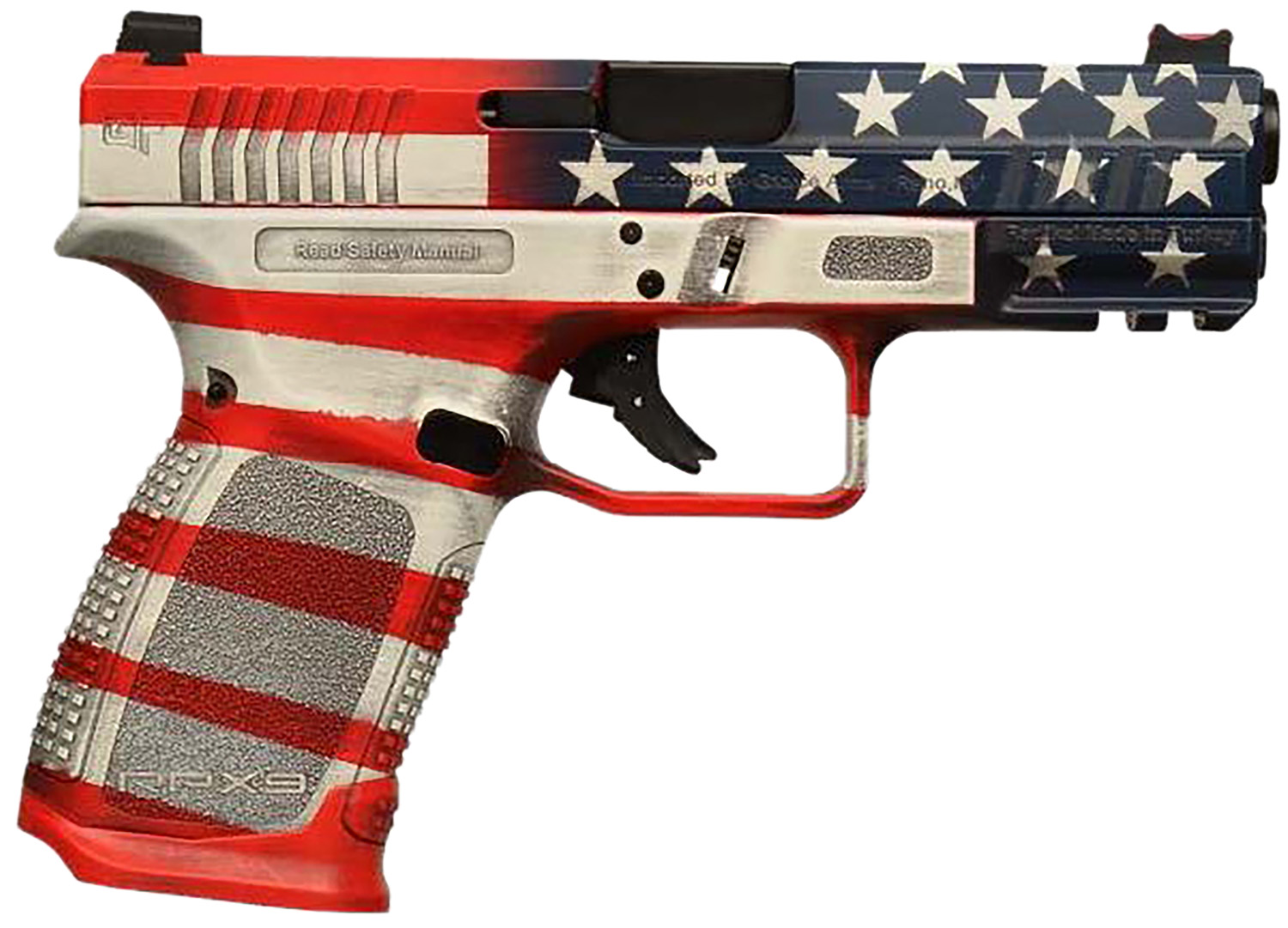 Gforce Arms GFRPX3C9USA Exodus 9mm Luger 15+1 4.02″ Black Steel Barrel, USA Cerakote Serrated Steel Slide, USA Cerakote Polymer Frame w/Accessory Rail, Textured Grip