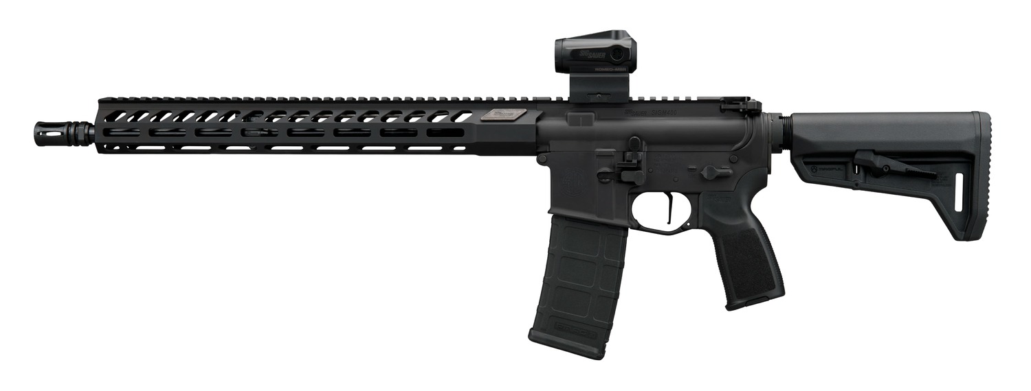 Sig Sauer RM400556N16BFORGE10 M400 Forge 5.56 NATO 10+1 16″ Black Anodized Alloy Receiver w/Picatinny Rail, M-LOK Handguard, Magpul SL-K Black Polymer Stock, Black Polymer Grip, Sig ROMEO MSR Gen II R