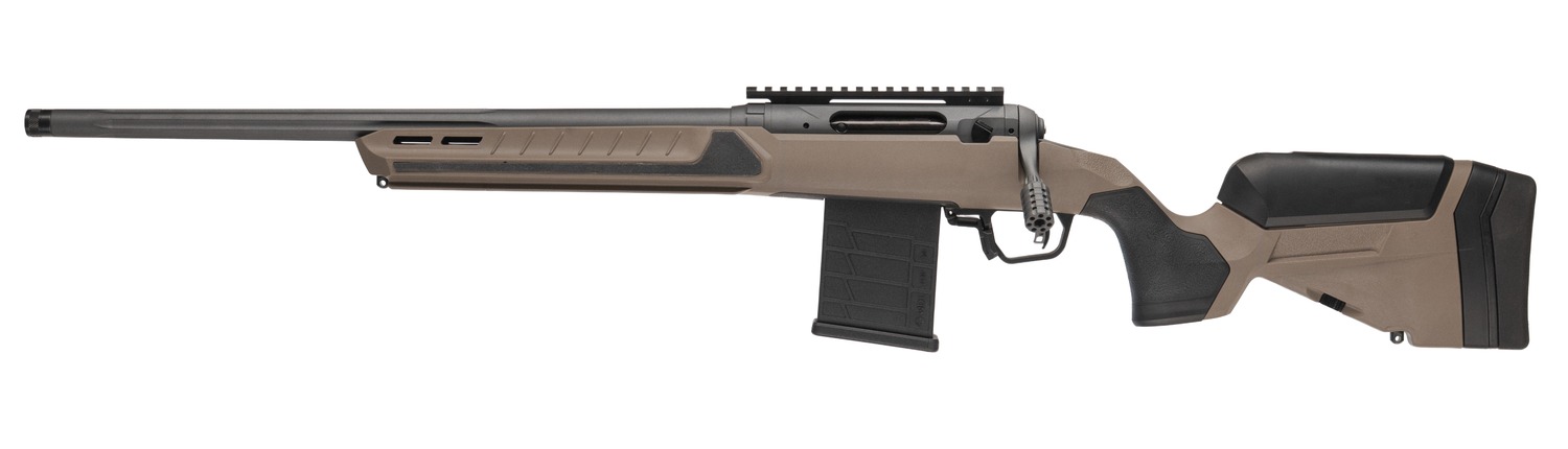 Savage Arms 32691 110 Core Tactical Full Size 300 AAC Blackout 10+1 16.50″ Medium Heavy Fluted Barrel, Arca Rail Forend, Coyote Tan AccuStock w/AccuFit V2 Synthetic Stock, Left Hand