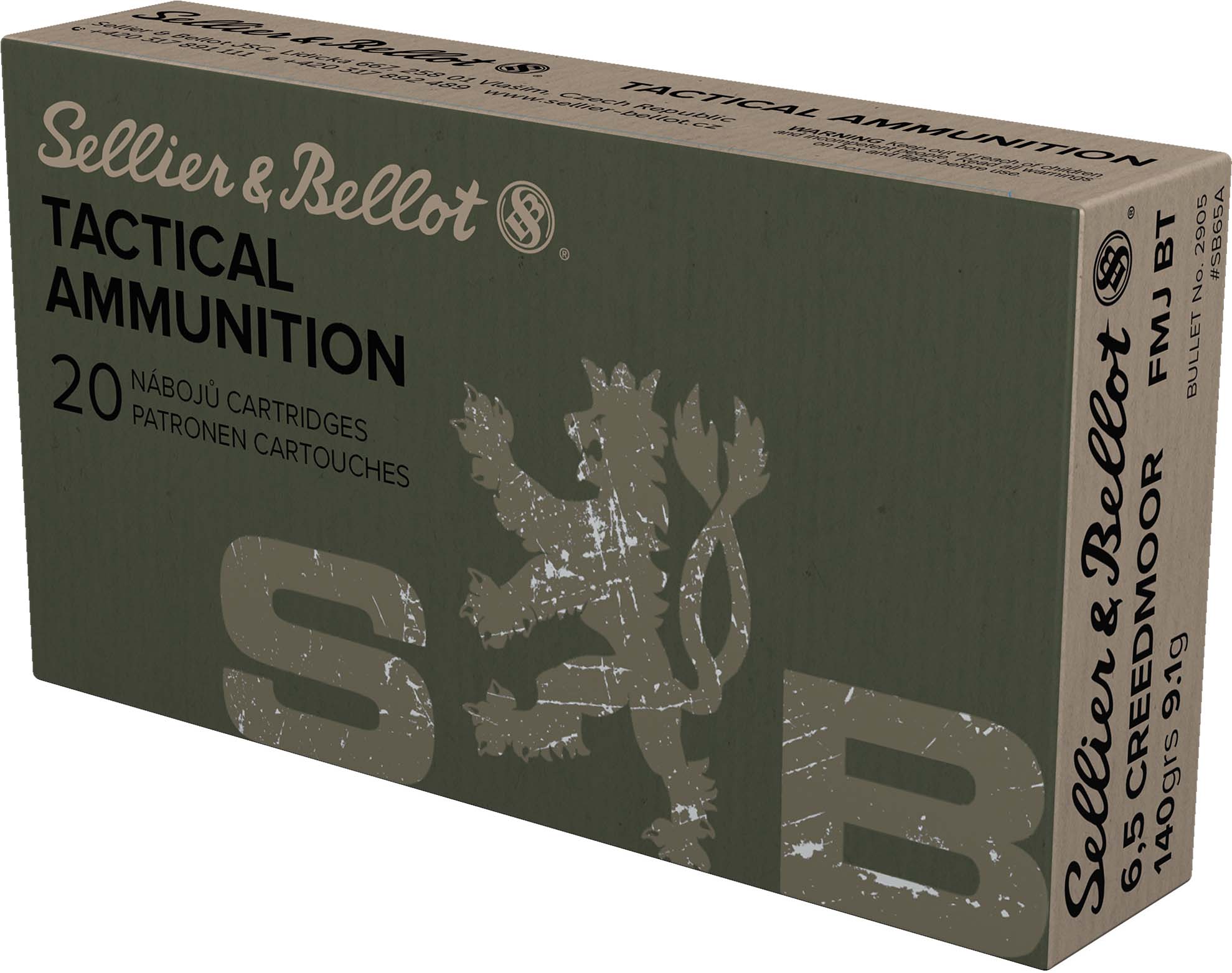 S&B 6.5CR 140GR FMJBT 20RD
