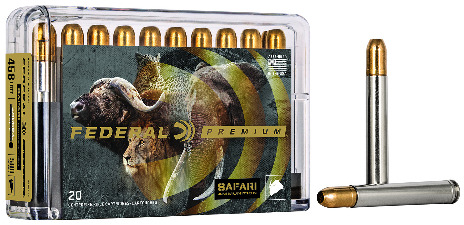 Federal P458T3 Premium Safari Cape-Shok 458WinMag 500gr Trophy Bonded Sledgehammer Solid 20 Per Box/10 Case