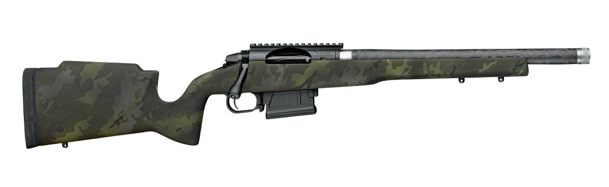 Proof Research 151143 Elevation MTR 2.0 22 ARC 4+1 16.50″ Carbon Fiber Match Grade Threaded Barrel, Black receiver w/Picatinny Rail, Midnight Camo Proof Fixed Carbon Fiber Stock, Right Hand
