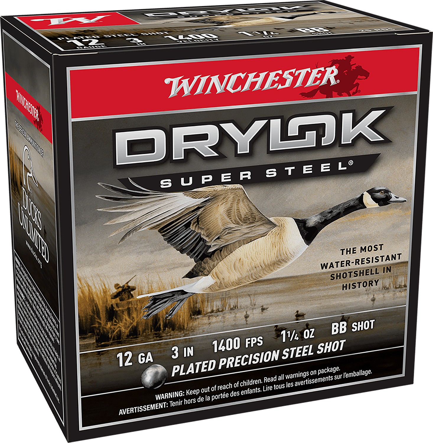 Winchester Ammo XSV123BB Drylok Super Steel Magnum 12Gauge 3″ 1 1/4oz BBShot 25 Per Box/10 Case