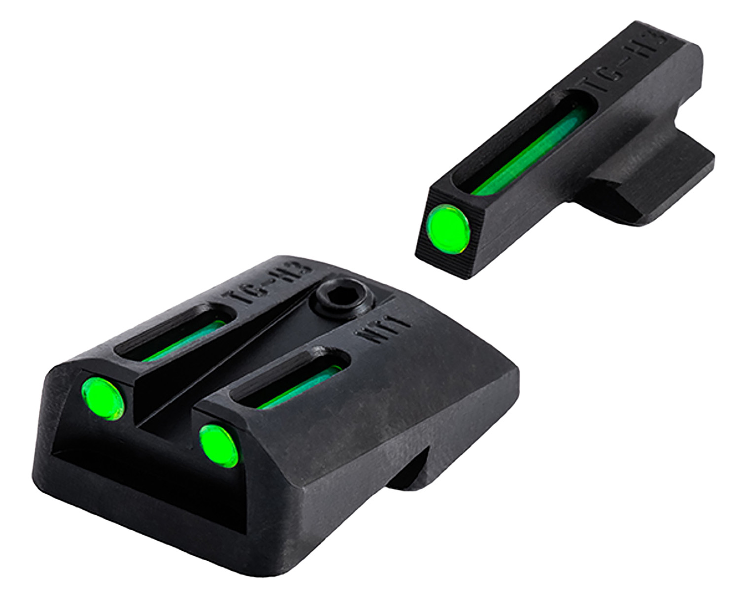 TruGlo TG131NT3 TFO Green/Tritium/Fiber Optic Front Sight-Green/Tritium/Fiber Optic Rear Sight 1911 Officer