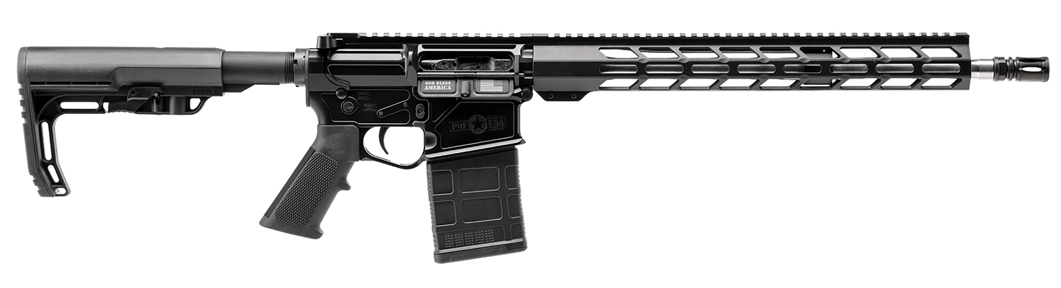 Patriot Ordnance Factory 02358 LMR Base 308 Win 10+1 16.50″ Black Aluminum Receiver A2 Style Grip