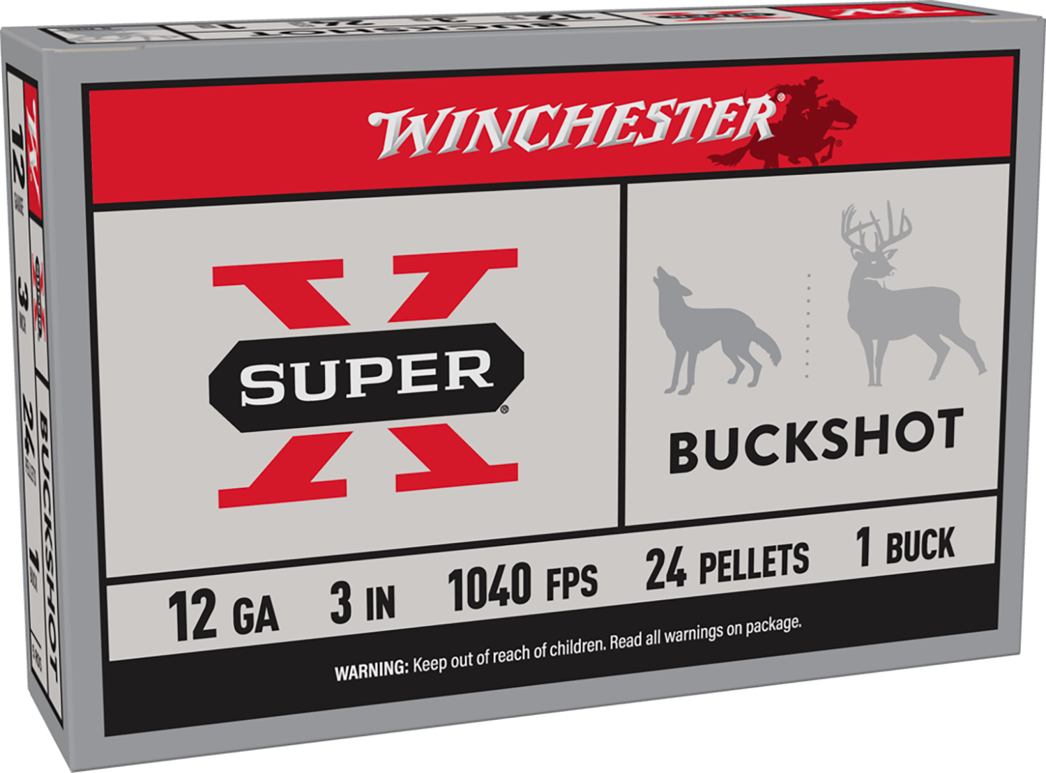 Winchester Ammo XB1231 Super X 12Gauge 3″ 1Buck Shot 5 Per Box/50 Case