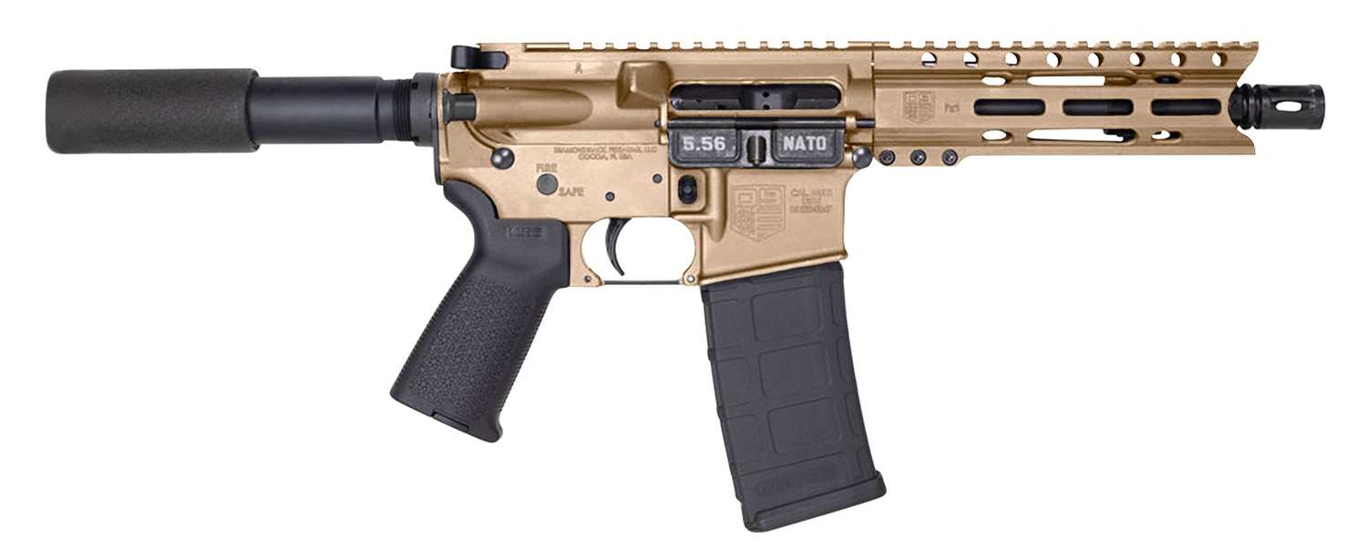 Diamondback DB1912K061 DB15 AR Pistol Carbine Length 5.56x45mm NATO 30+1 7″ Heavy Barrel w/A2 Flash Hider, 6″ M-Lok Handguard, Flat Dark Earth Buffer Tube Foam Pad Stock, Magpul MOE Grip