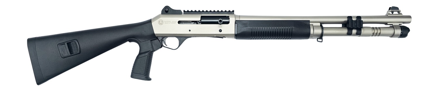 Panzer Arms PAM4MTSSS M4 Semi-Auto 3″ 5+1 18.50″ Nickel Barrel, Nickel Aluminum Receiver w/Picatinny Rail, Black Fixed Synthetic Stock, Black Polymer Grip