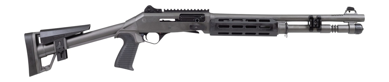 Panzer Arms PAM4CSDGMFSS M4 Speed Pro 12 Gauge Semi-Auto 3″ 5+1 18.50″ Black Ported Barrel, Black Aluminum Receiver w/Picatinny Rail, M-LOK Handguards, Black Skeleton w/Pistol Grip, Ambidextrous