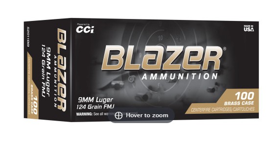 CCI  9MM LUGER 124GR FMJ BLAZER BRASS 100