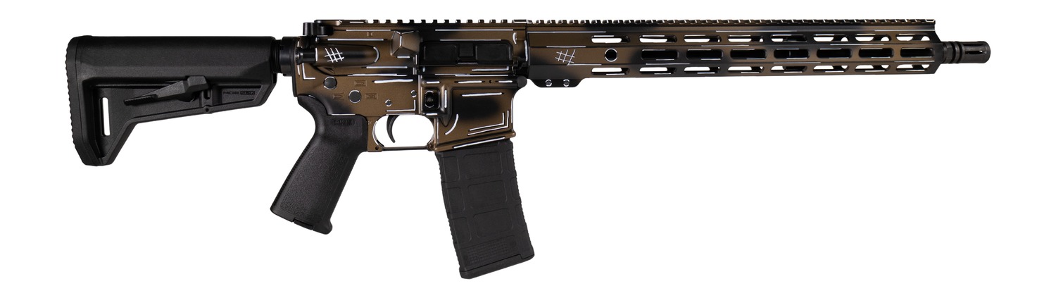 Shark Coast Tactical SCC101952AFDECC Anime-15 5.56 NATO 10+1 16″ Black Nitride Barrel, Flat Dark Earth Cerakote Aluminum Receiver w/Picatinny Rail, M-LOK Handguard, Black Polymer Stock & Black Polyme