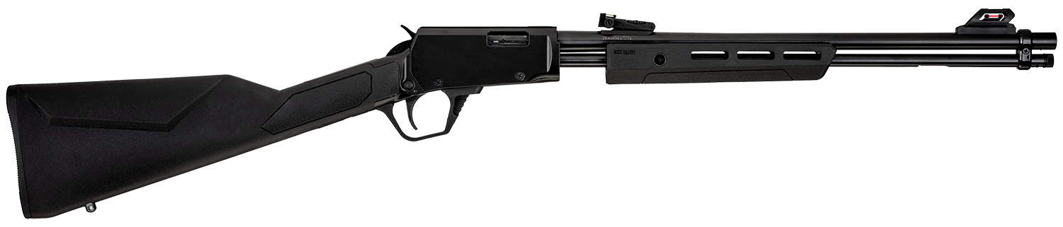 Rossi Gallery Pump 22 WMR 12+1 20″, Black, Polished Steel Barrel/Rec, Synthetic Stock, Fiber Optic Sights