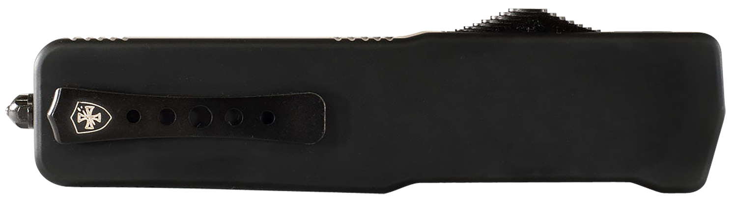 Templar Knife LZBR321 Premium Weighted  Large 3.55″ OTF Drop Point Plain Black Oxide Stonewashed D2 Steel Blade, 5.25″ Black Aluminum/Rubber Handle