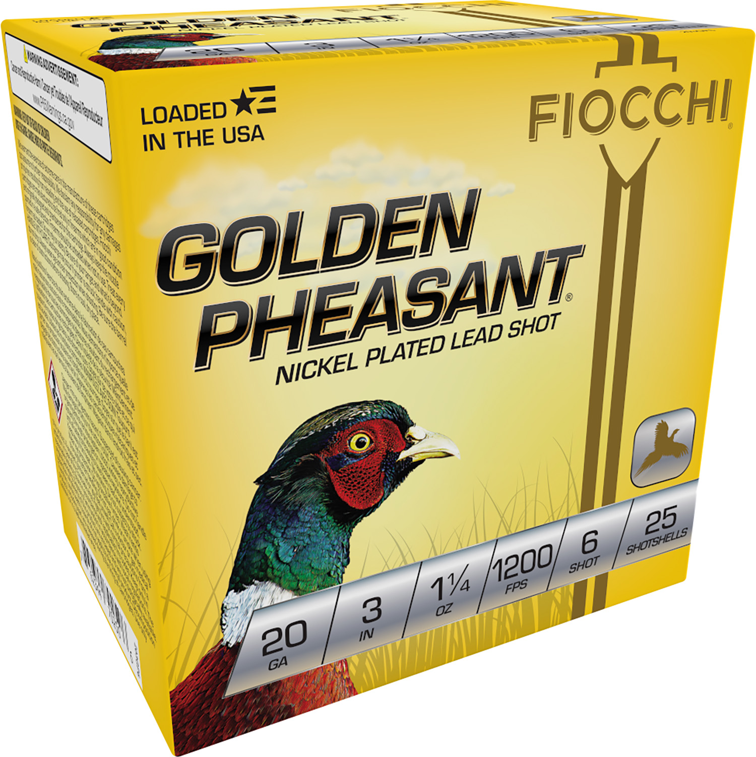 Fiocchi 203GP6 Golden Pheasant Extrema 20Gauge 3″ 1 1/4oz 6Shot 25 Per Box/10 Case