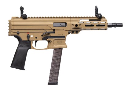Panzer Arms PAARP9PCCCT ARP9 9mm Luger 33+1 6.50″ Black Barrel, Coyote Tan Aluminum Receiver w/Picatinny Rail, Rear Picatinny Rail, Black Polymer Grip, Ambidextrous