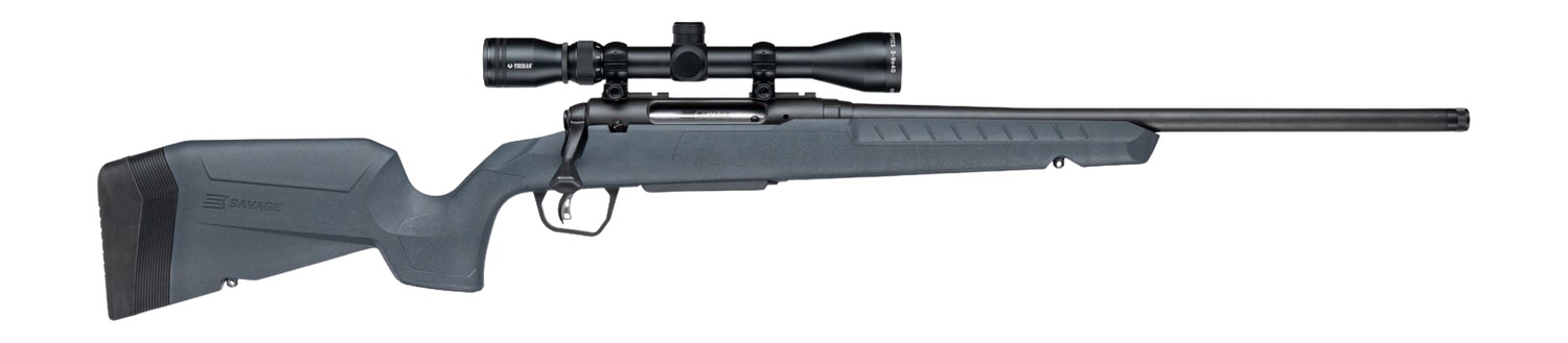 Savage Arms 33171 Axis 2 XP w/Optic 5.56 NATO 4+1 20″ Matte Black Carbon Steel Threaded Barrel, Drilled & Tapped Receiver, Gray Synthetic Fixed w/Pistol Grip Stock, 3-9x40mm Duplex Scope, Right Hand