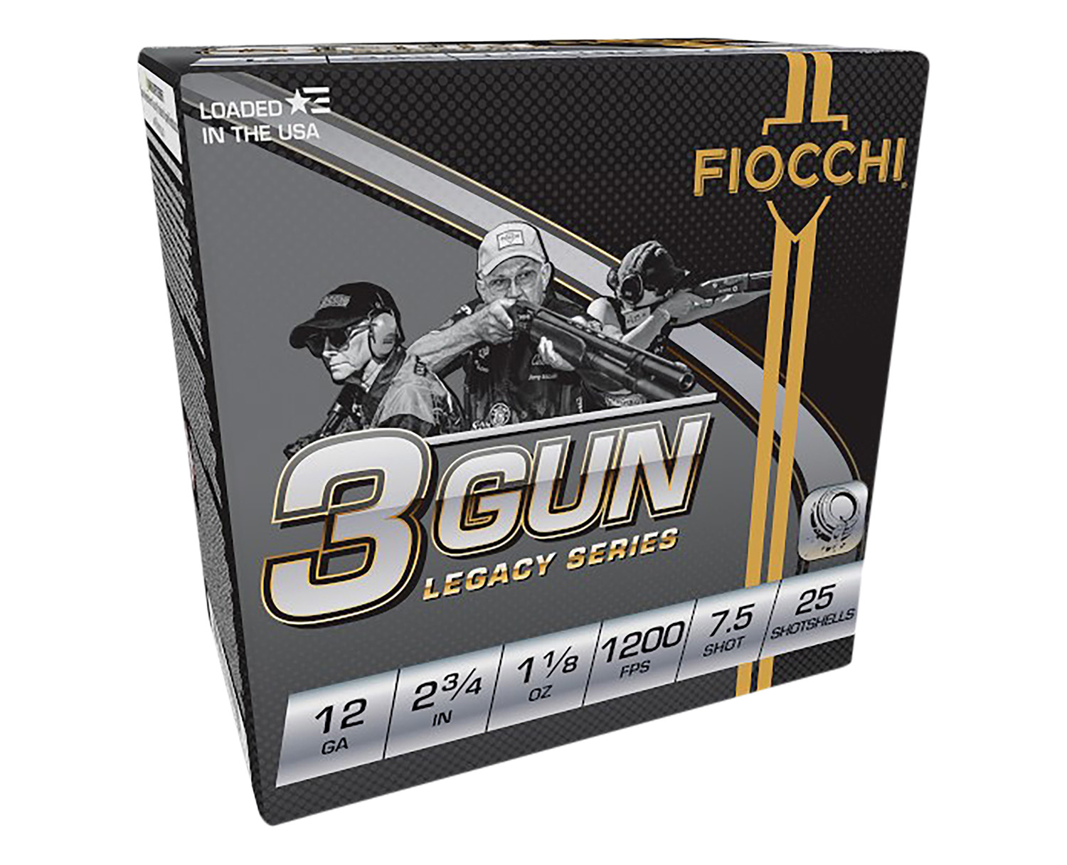 Fiocchi 12DH3G75 3-Gun Match Legacy Series 12Gauge 2.75″ 1 1/8oz 7.5Shot 25 Per Box/10 Case