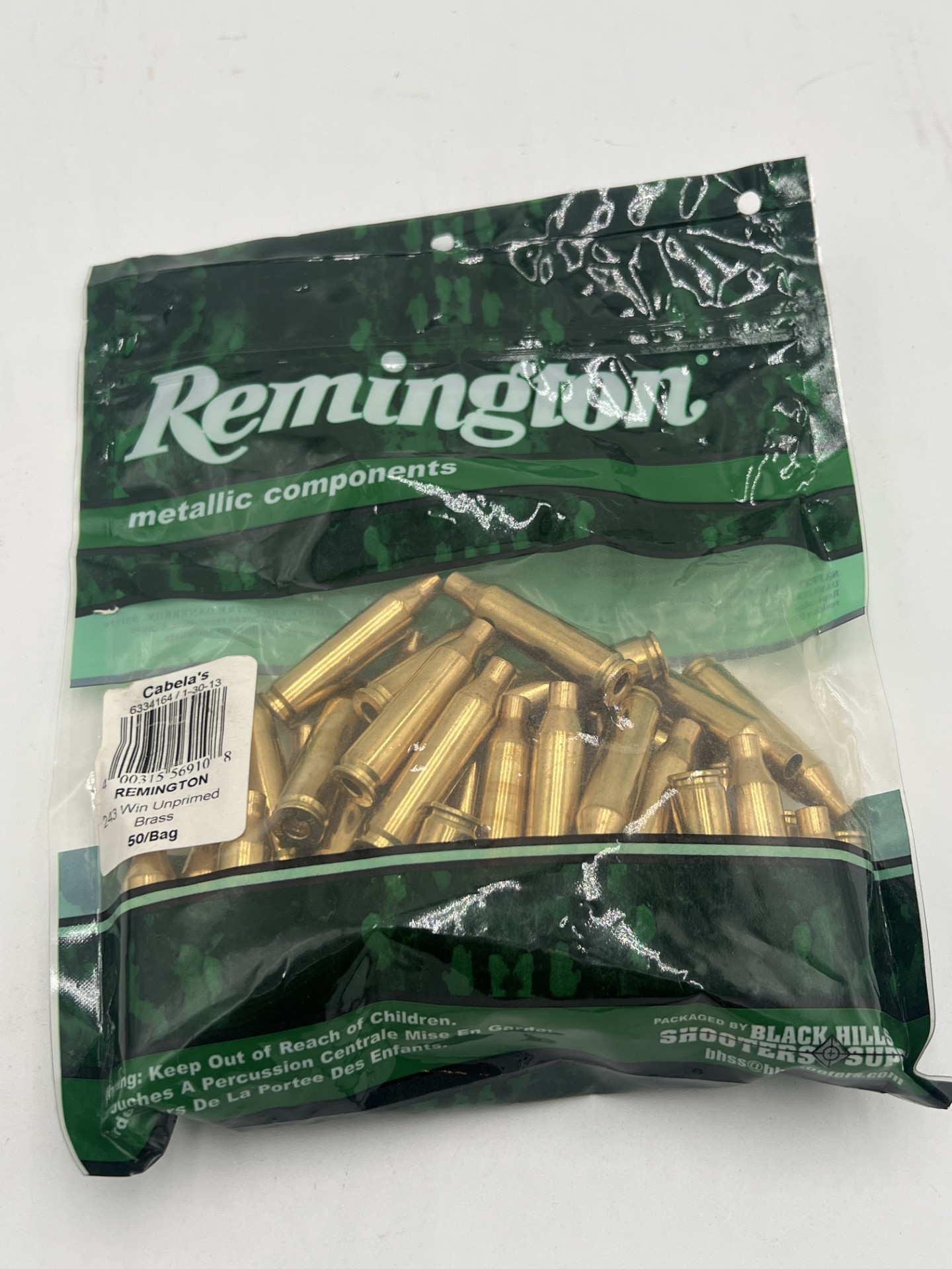 .243 Win NEW Remington Unprimed Rifle Brass  50 count
