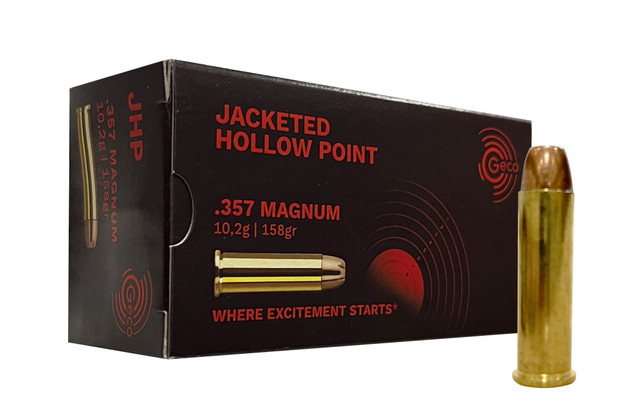 Geco Ammunition – 357 Magnum – 158 Grain Jacketed Hollow Point – 50 Rounds