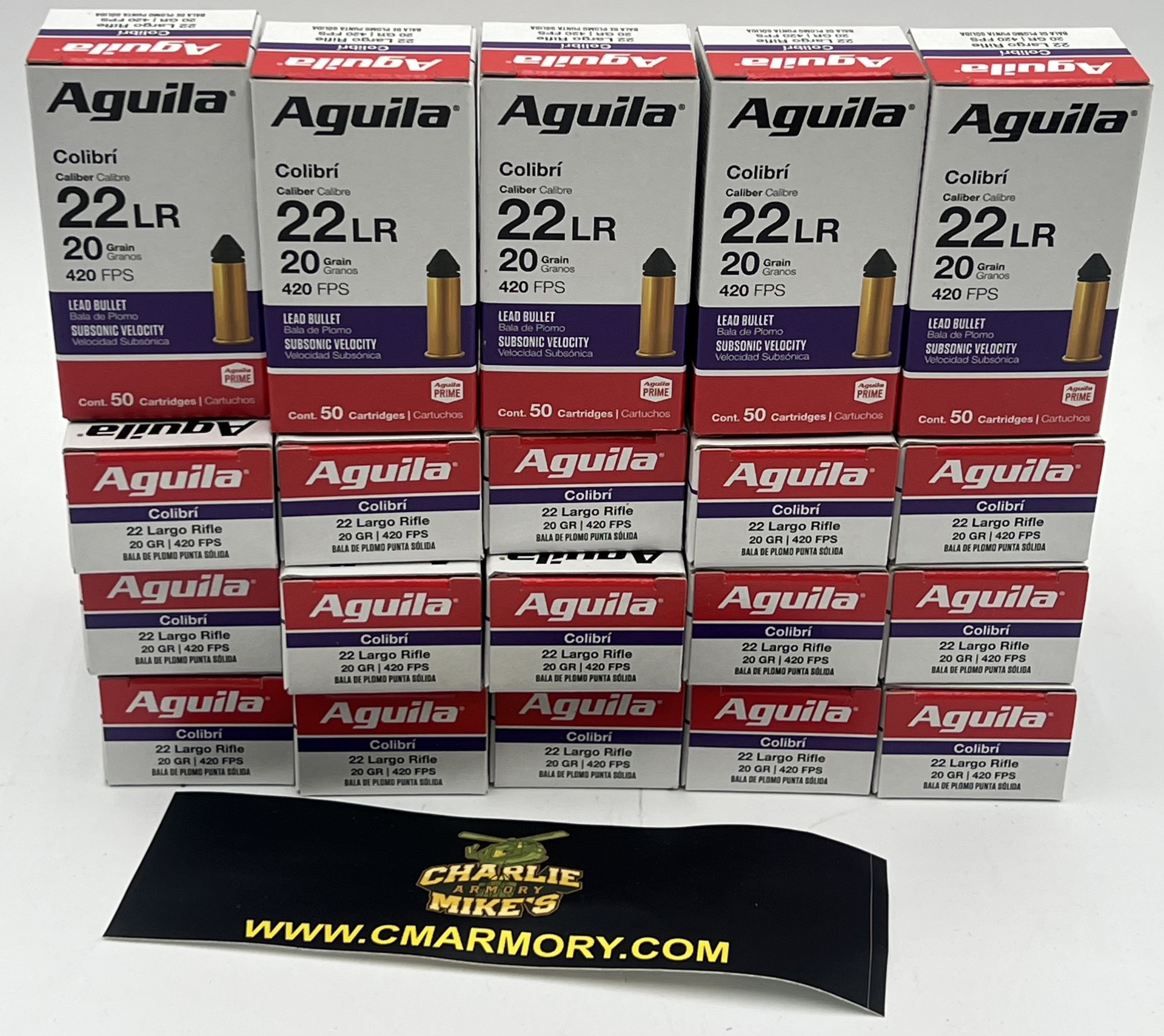 AGUILA COLIBRI 22LR 20GR LEAD-RN 1000RD CASE LOT