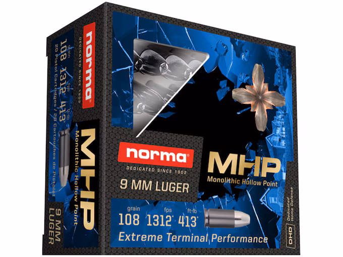9mm Luger Norma MHP 20 round box