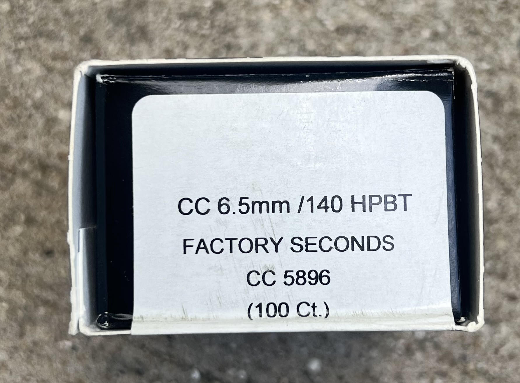 CC 6.5mm 140 grain HPBT 100 count Factory Seconds Projectiles