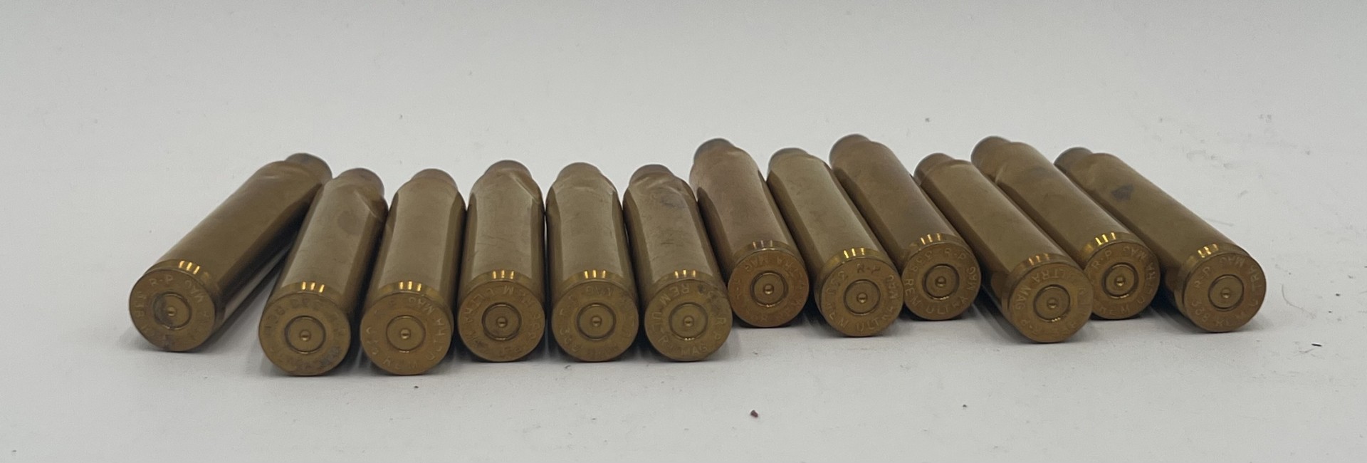 338 Remington Ultra mag brass 12 pieces once fired