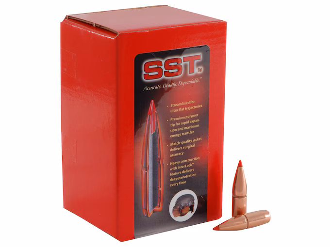 Hornady SST Bullets 30 Caliber (308 Diameter) 180 Grain InterLock Polymer Tip Spitzer Boat Tail Box of 100
