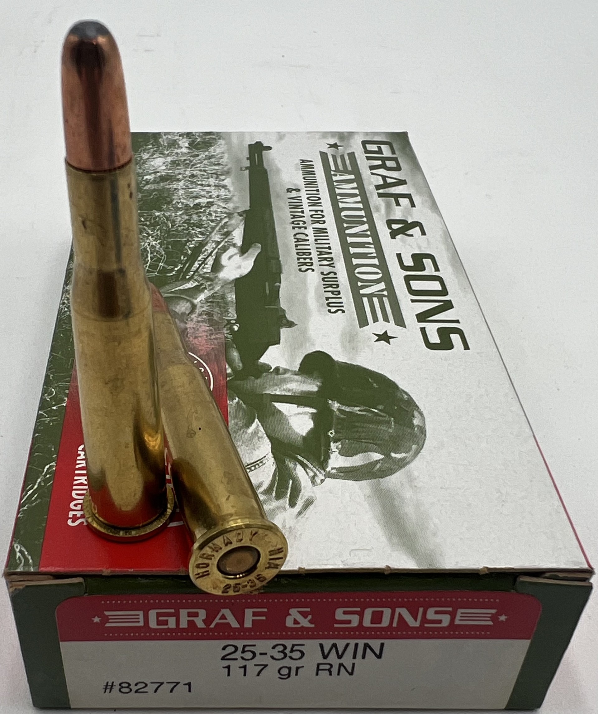 .25-35 winchester 117 grain Round Nose ammunition 20 rounds