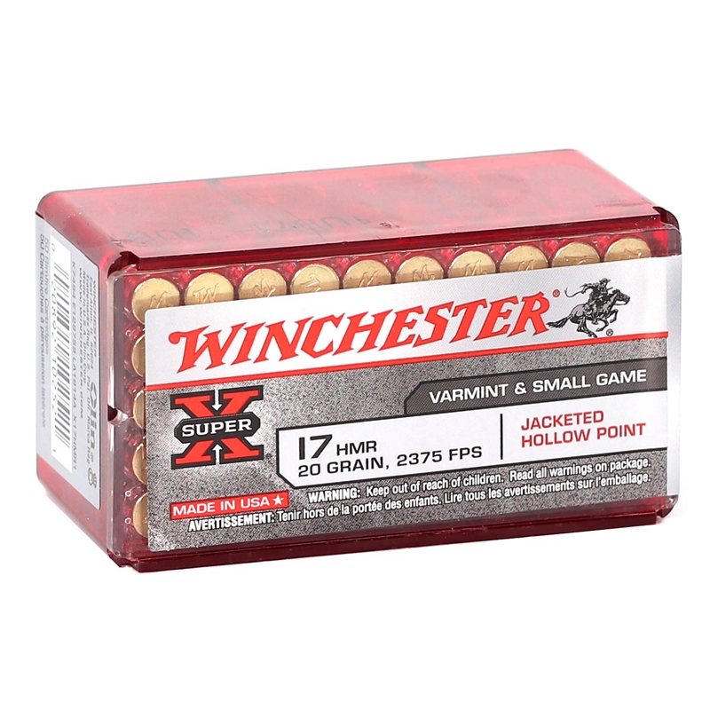 Winchester Super-X 17 HMR Ammunition 20 Grain XTP Jacketed Hollow Point box of 50rounds – X17HMR1