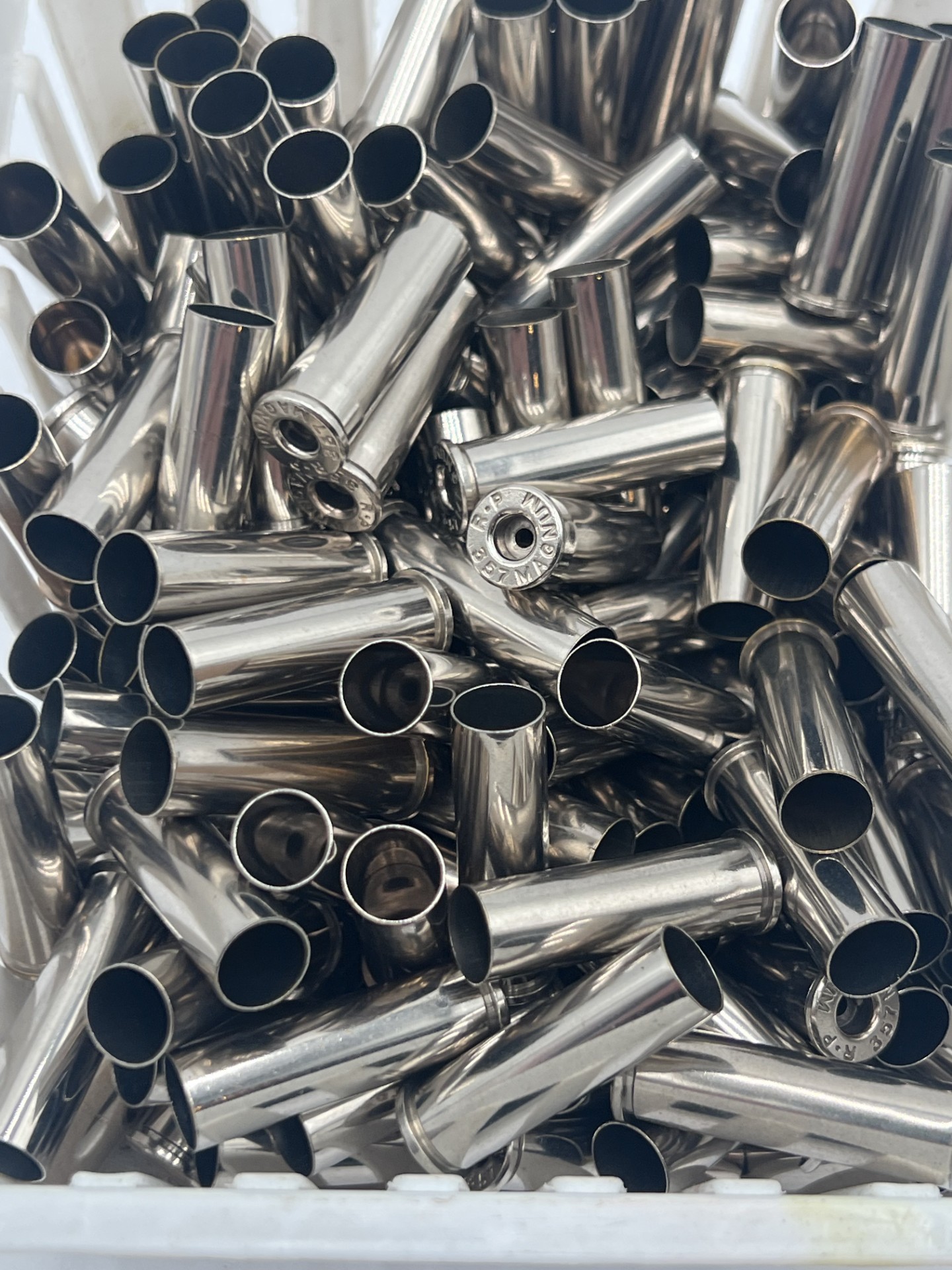 .357 Magnum Remington headstamp Commercial range Nickel plated brass 160 count