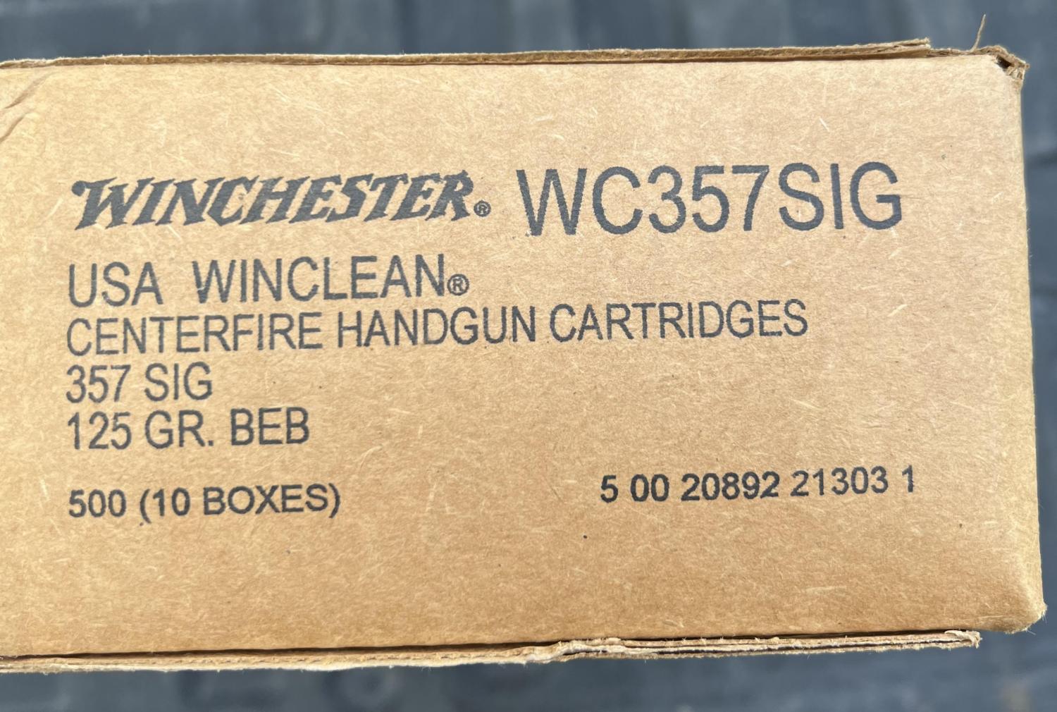 Winchester WinClean 357 SIG 125 grain BEB Ammunition 500 round case