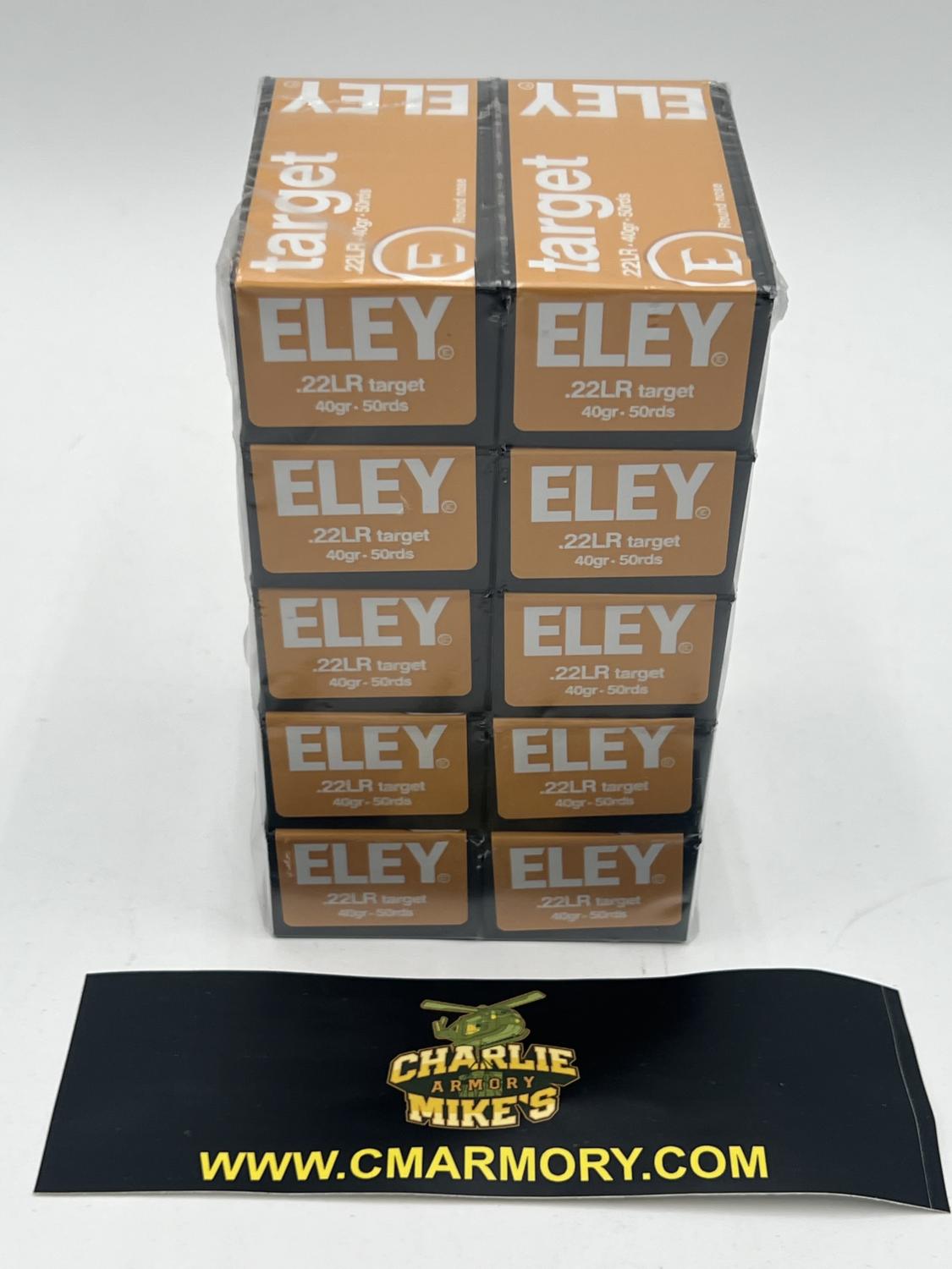 ELEY TARGET 22LR 40GR. ROUND NOSE 500rd brick (50RDx10) lot #3125-30080 Free shipping on orders over $250