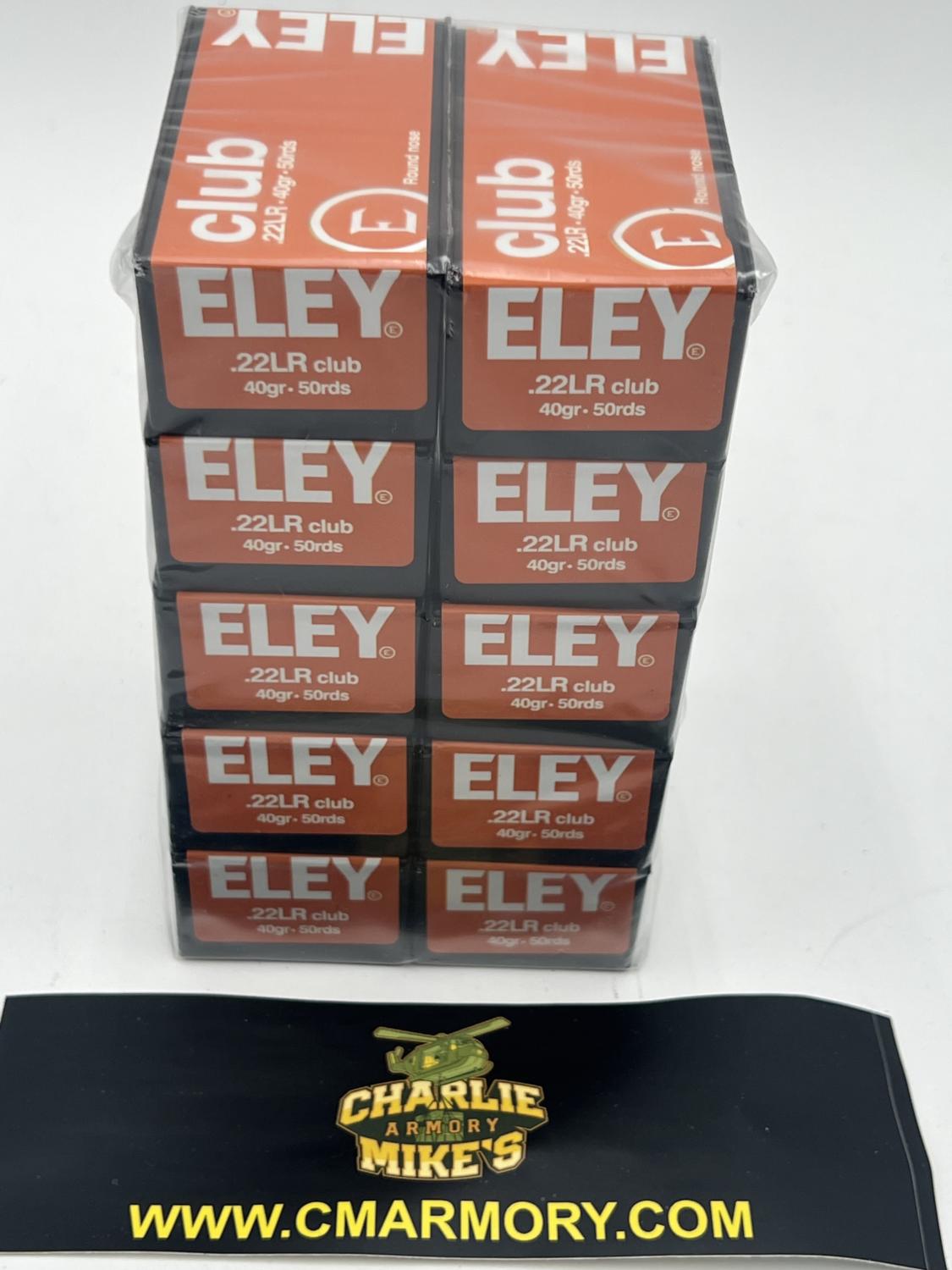 ELEY CLUB 22LR 40GR. ROUND NOSE 500rd brick (50RDx10) lot #3124-30058 Free Shipping over $250