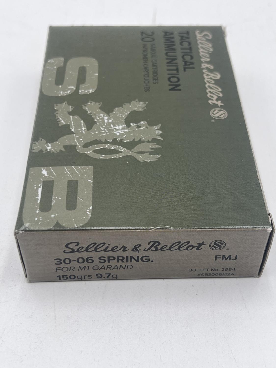 .30-06 Sellier and Bellot M1 Garand 150 grain ammunition 20rds FMJ