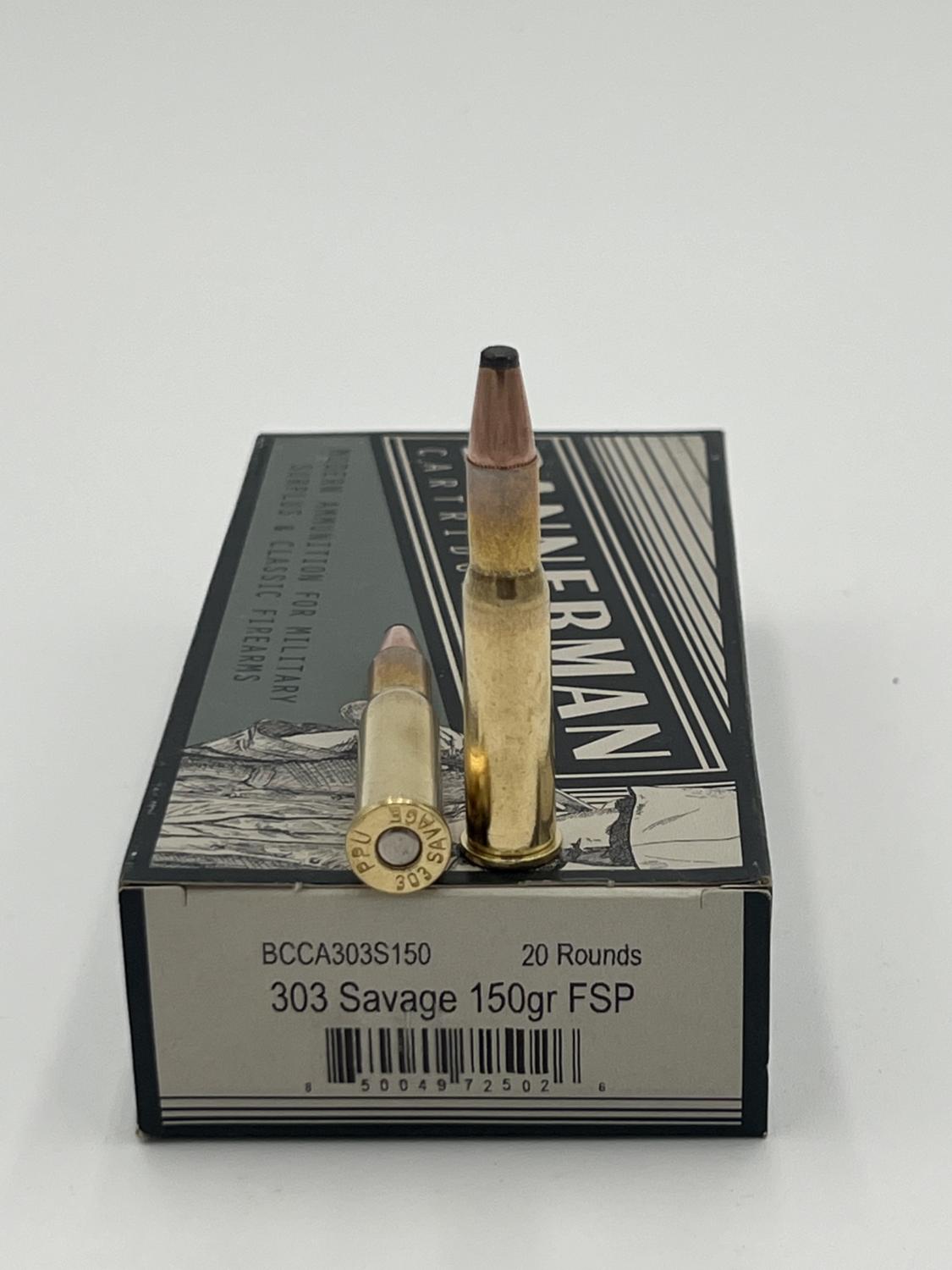 BANNERMAN AMMO 303 SAVAGE 150gr FSP 20/bx