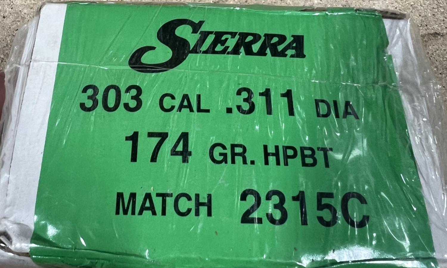 303 Cal 174 Gr. HPBT MatchKing 500 rifle bullets