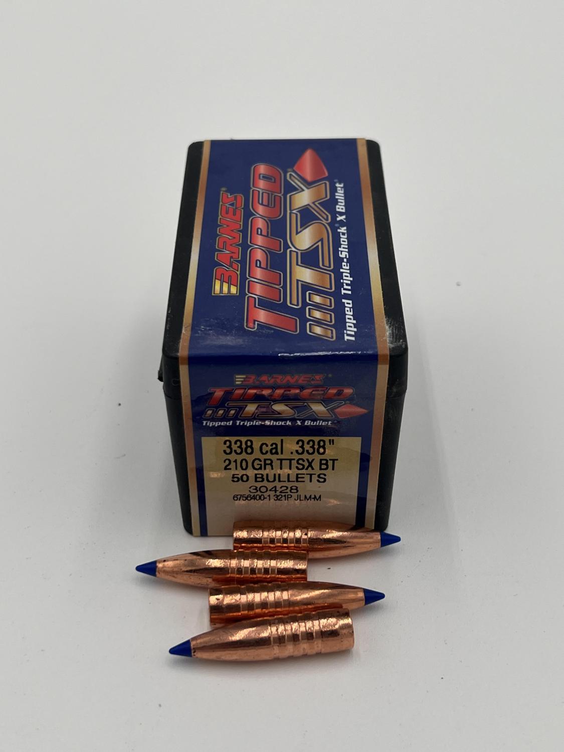 Barnes 338 caliber 210 grain TTSX BT Bullets 50 count