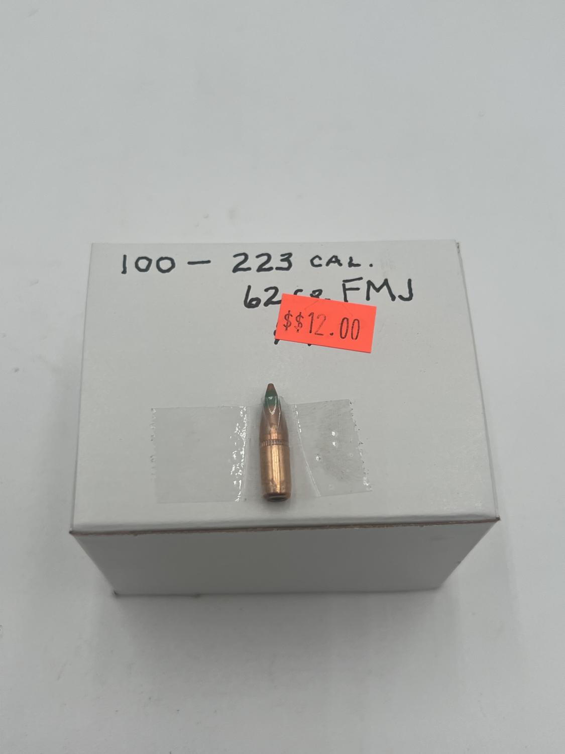 .224 62 grain FMJ bullets box of 100